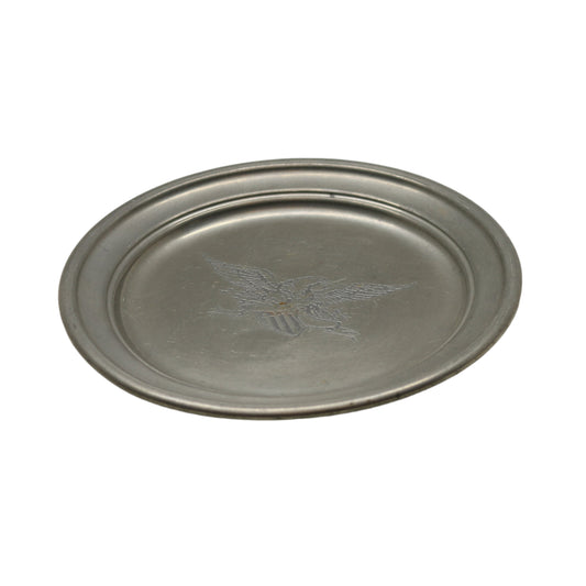 Vintage International Pewter & Pine Pewter Plate with Eagle Engraving – Patriotic Classic!