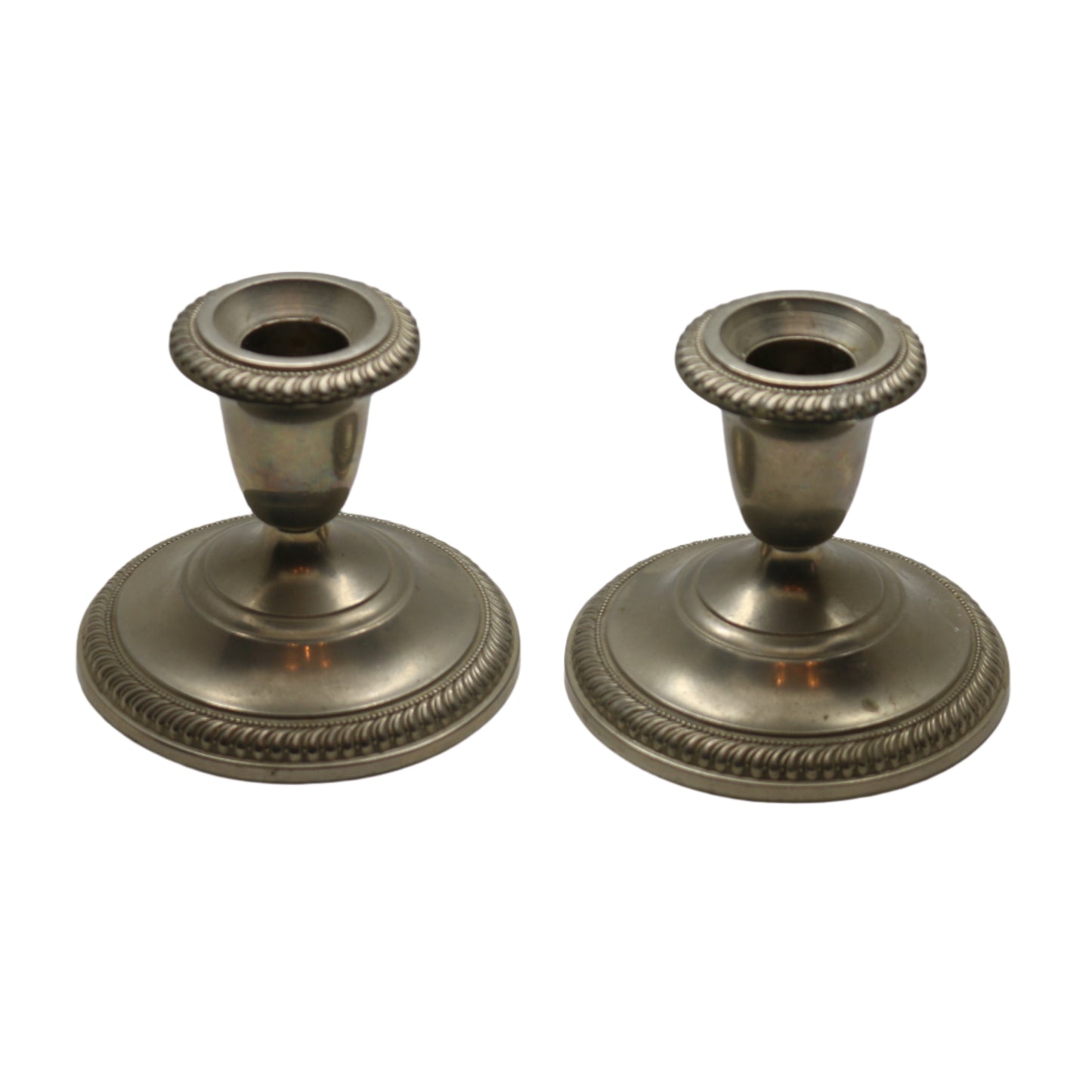 Vintage Pair of Pewter Candle Holders – Elegant Rustic Charm!
