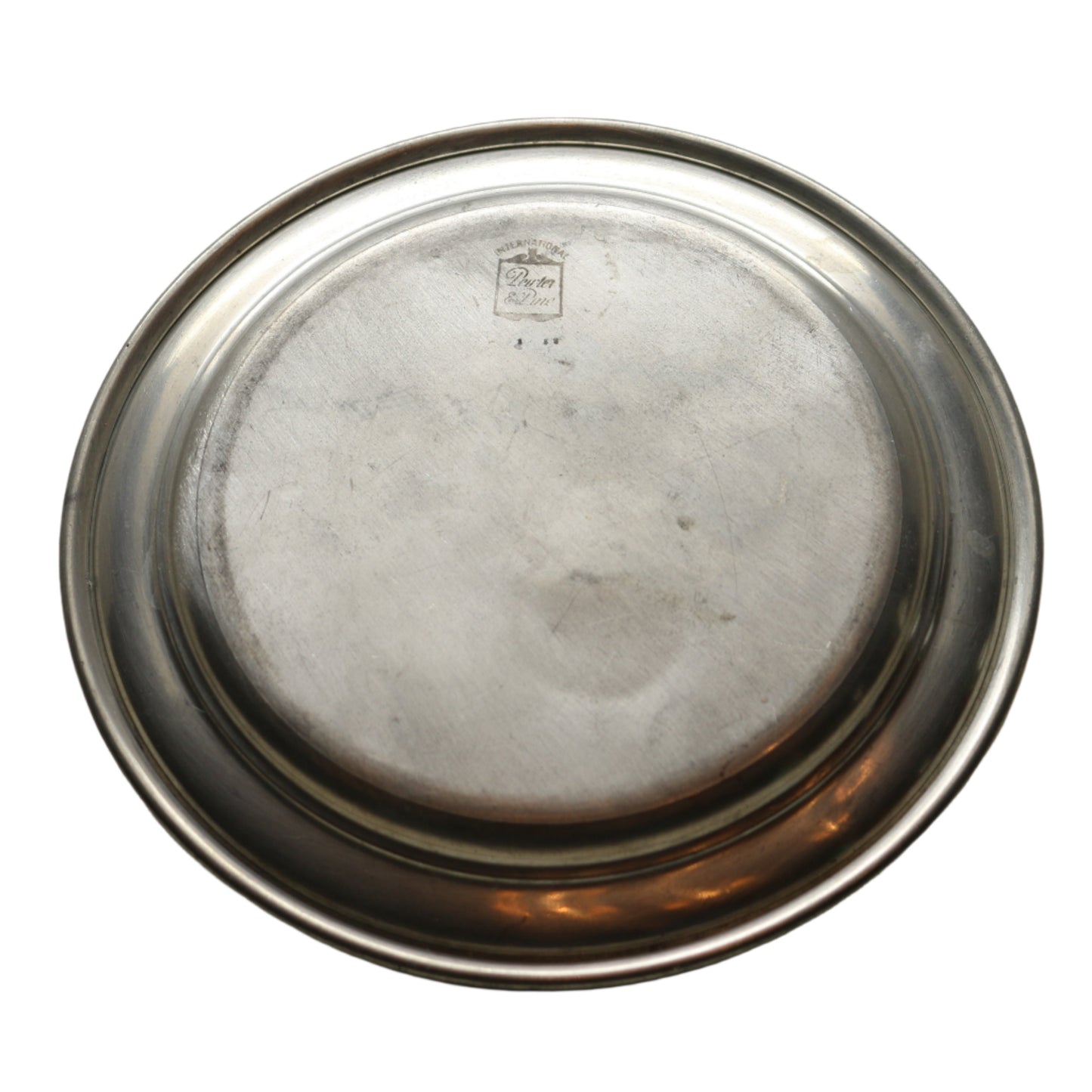Vintage International Pewter & Pine Pewter Plate with Eagle Engraving – Patriotic Classic!
